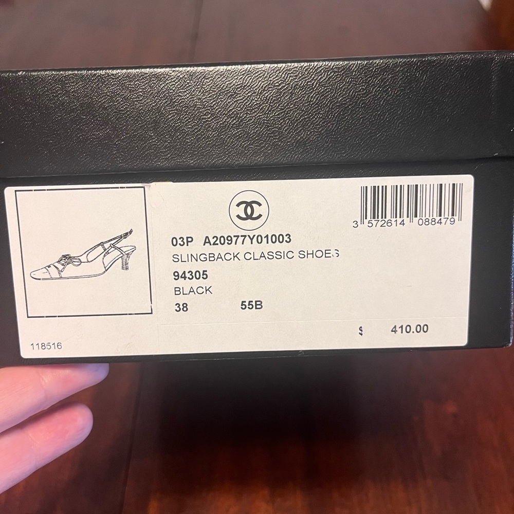 CHANEL Black Slingback Shoes